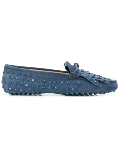Tod's Studded Loafers In Blue