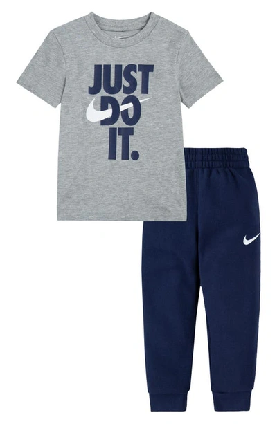 Nike Kids' Just Do It Graphic T-shirt & Joggers Set In Midnight Navy