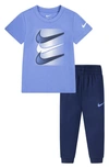 Nike Kids' Swoosh T-shirt & Joggers Set In Midnight Navy