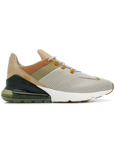 Nike Men's Air Max 270 Premium Leather Lace Up Sneakers In Nude & Neutrals