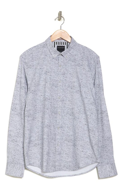 Denim And Flower Space Dye Cotton Button-up Shirt In Grey Space Dye