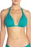 La Blanca Island Goddess Halter Bikini Top In Turquoise