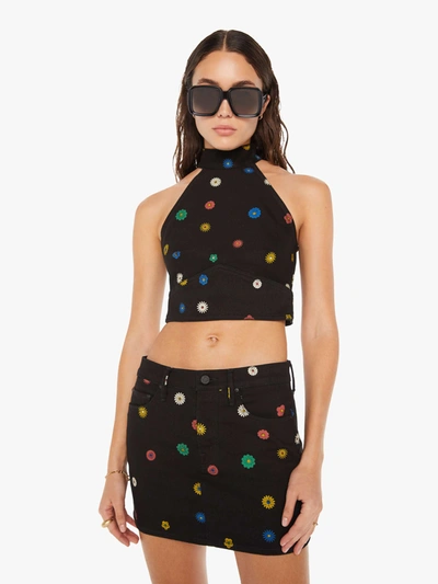 Mother The Never Falter Halter Top Fresh As A Daisy In Black