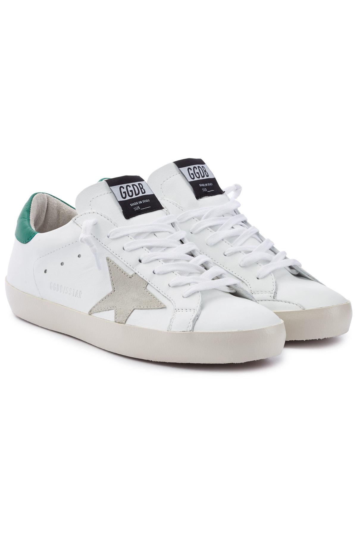 Golden Goose Super Star Leather Sneakers In White Modesens
