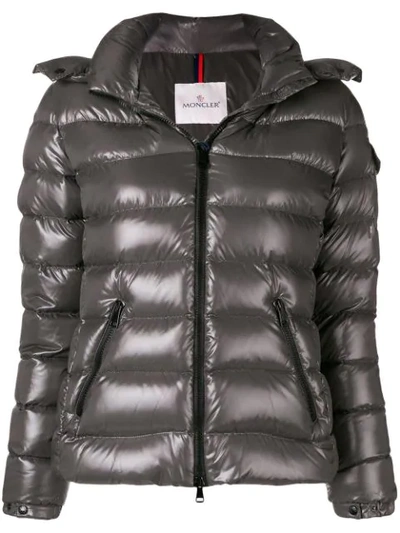 Moncler Hooded Padded Jacket In Grey