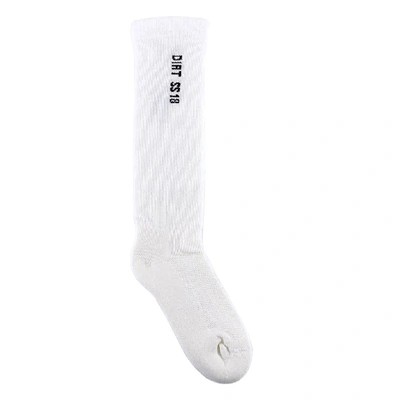 Rick Owens Dirt Ss18 Mid Calf Socks In White