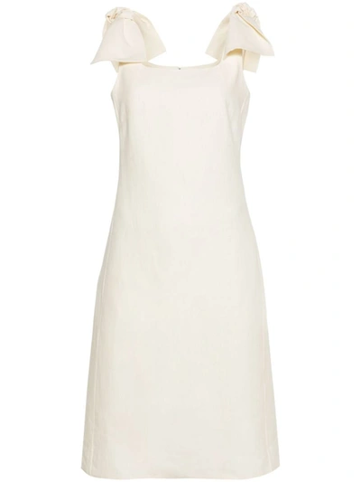 Chloé Bow-detailed Sleeveless Dress In Coconut Milk