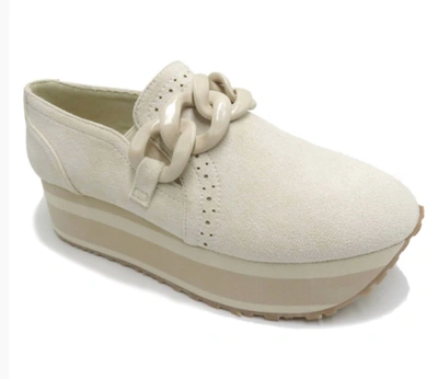 Pierre Dumas Women's Down Time Slip On Shoes In Ivory Suede In Multi