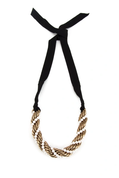 Lanvin Twisted Contrast Necklace In Multi