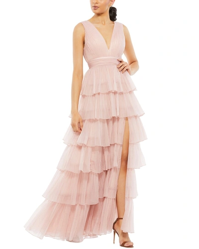 Mac Duggal Tiered Gown In Pink