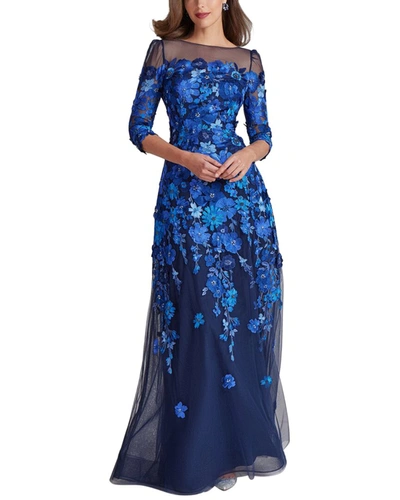 Teri Jon By Rickie Freeman Special Occasion Long Dress In Blue