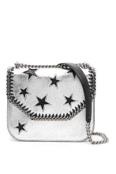 Stella Mccartney Falabella Box Star Shoulder Bag In Silver