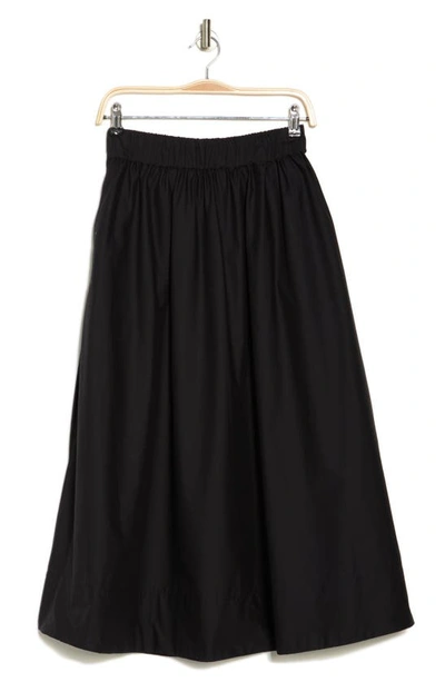 Ellen Tracy Cotton Poplin Skirt In Black