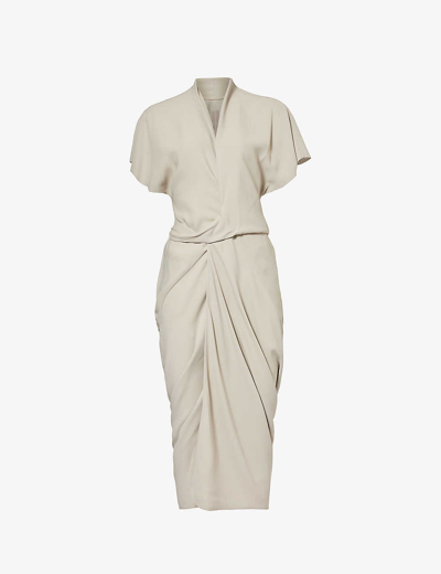 Rick Owens V-neck Wrap Dress In Pearl