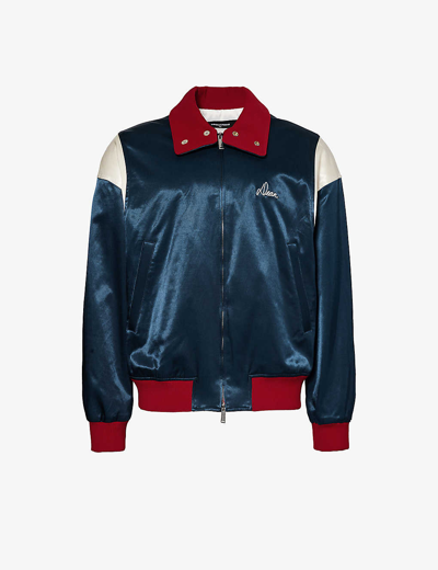 Dsquared2 Bowling Satin-finish Jacket In Navy Blue