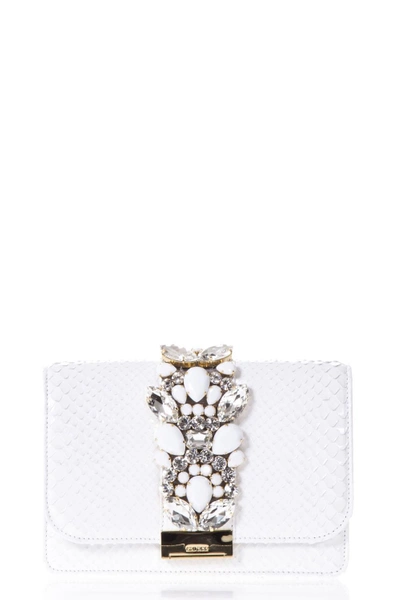 Gedebe Cliky Python Shoulder Bag In White