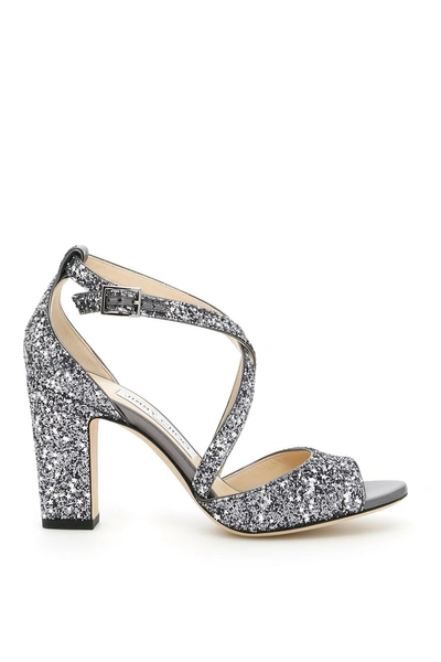 Jimmy Choo Carrie 85 Sandals In Silver