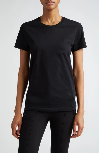 Moncler Logo Patch Cotton Jersey T-shirt In Black