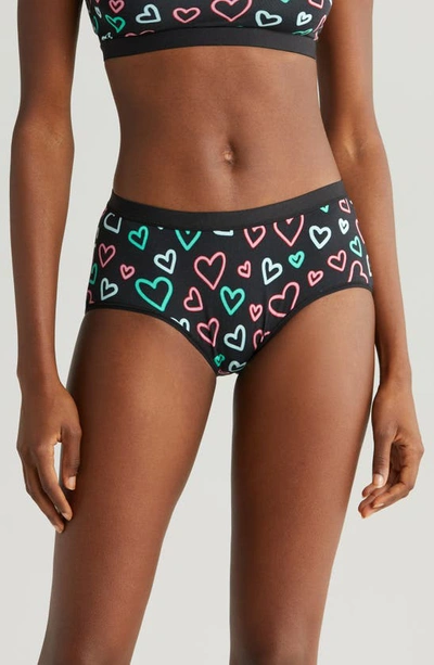 Meundies Print Hipster Briefs In Electric Hearts