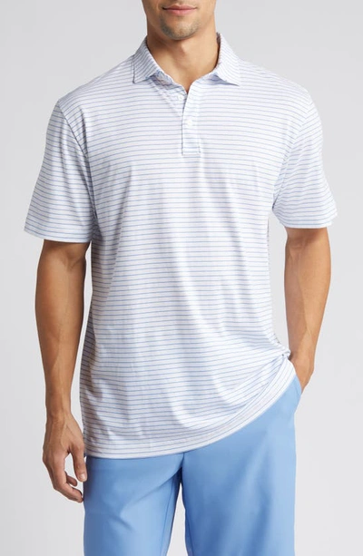 Peter Millar Pilot Mill Cedar Stripe Polo In White