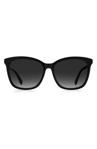 Kate Spade 57mm Oversize Sunglasses In Black/ Grey Shaded