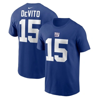 Nike Kids' Youth  Tommy Devito Royal New York Giants Player Name & Number T-shirt