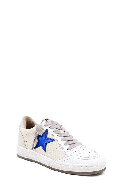 Shushop Kids' Paz Sneaker In White/ Metallic Blue