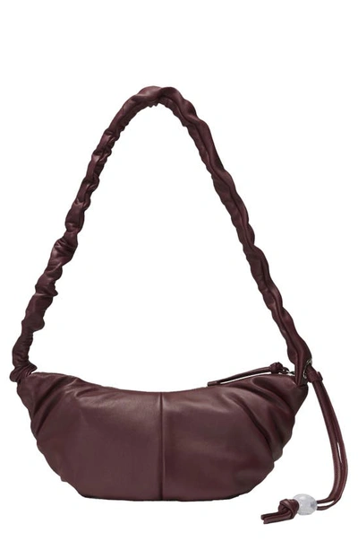 Oryany Kech Ruched Leather Sling Bag In Bordeaux