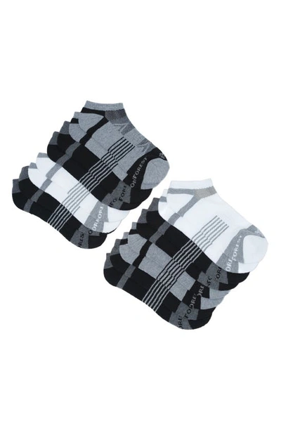 Rainforest 8-pack Half Cushioned Low-cut Socks In Black/ Grey/ White Multi