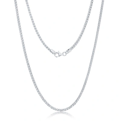 Simona Diamond Cut Franco Chain 2.5mm Sterling Silver 16" Necklace