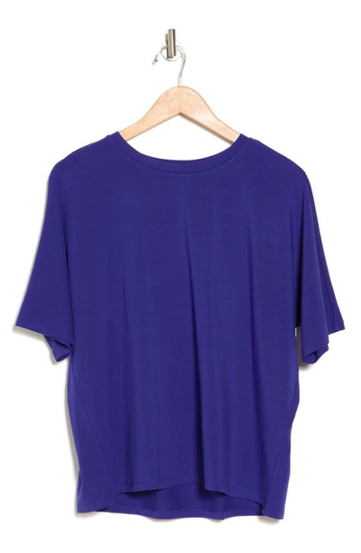 Eileen Fisher Boxy Crewneck T-shirt In Blue Violet