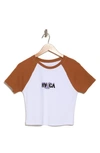 Rvca Melted Graphic Crop Top In Wht-white