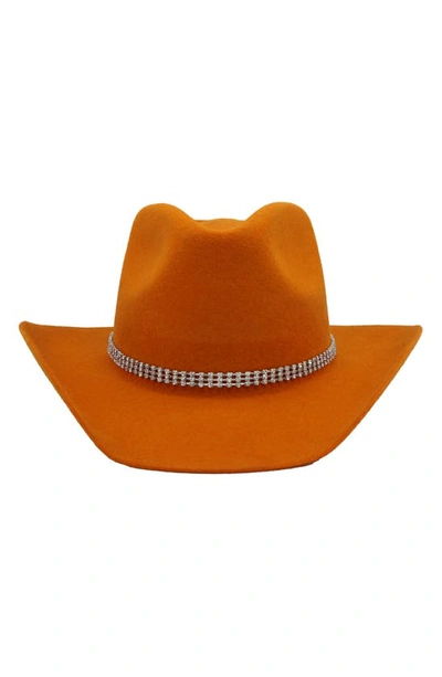 Modern Monarchie Texan Embellished Wool Cowboy Hat In Orange