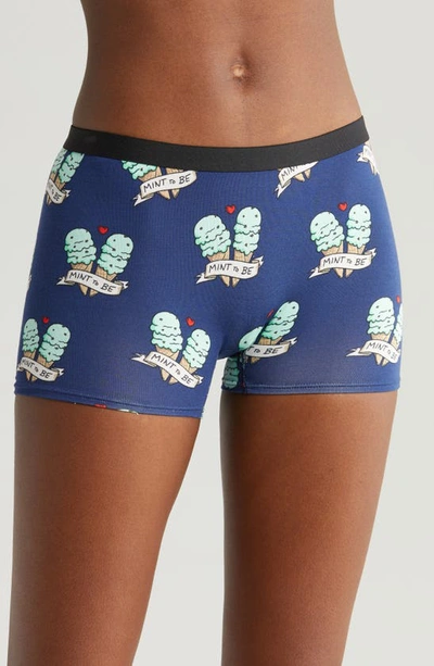Meundies Boyshort Briefs In Mint To Be