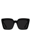 Raen Vine Polarized Square Sunglasses In Recycled Black/ Smoke Polar