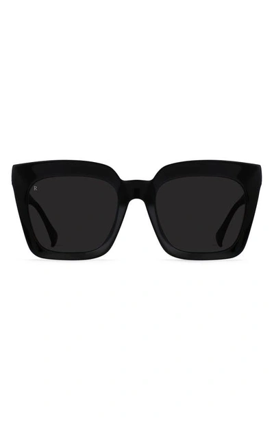 Raen Vine Polarized Square Sunglasses In Recycled Black/ Smoke Polar