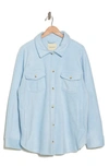 Thread & Supply Polar Fleece Shacket In Soft Blue