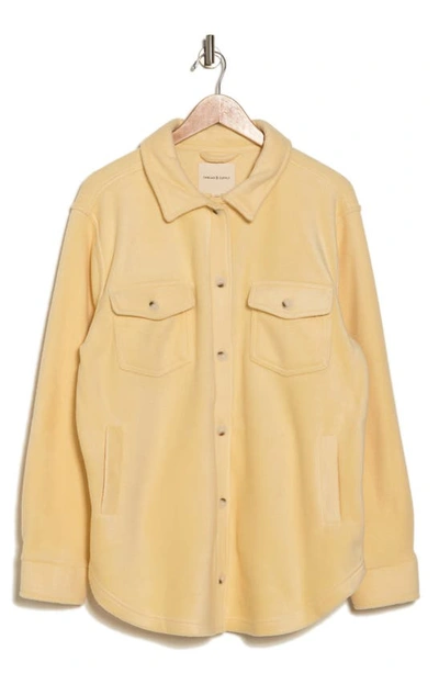 Thread & Supply Polar Fleece Shacket In French Vanilla