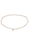 Kate Spade Lock & Spade Chain Link Belt In Pink