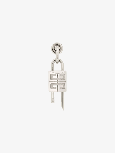 Givenchy Silver Lock Single Earring In Multicolor