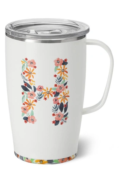 Swiglife Honey Meadow 'h' Monogram Travel Mug In White