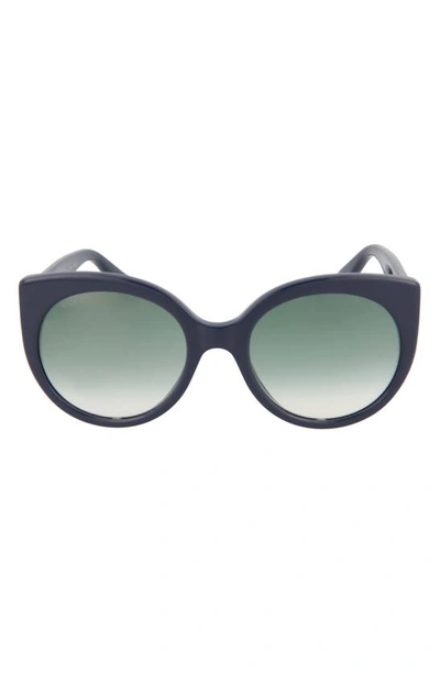 Gucci 55mm Cat Eye Sunglasses In Blue