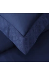 Pure Parima Hira Embroidered 100% Cotton 400 Thread Count Duvet Cover Set In Midnight