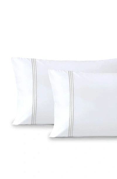 Pure Parima Set Of 2 Triple Luxe 700 Thread Count Sateen Pillowcases In Nickel