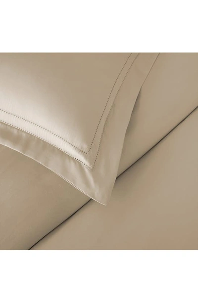 Pure Parima 500 Thread Count 100% Certified Egyptian Cotton Sateen Double Hemstitch Yalda Duvet Cove In Tan