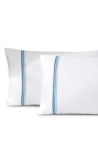 Pure Parima Set Of 2 Triple Luxe 700 Thread Count Sateen Pillowcases In Teal