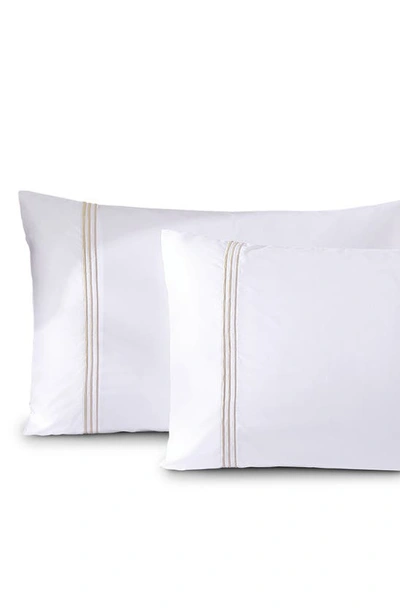 Pure Parima Set Of 2 Triple Luxe 700 Thread Count Sateen Pillowcases In Gold