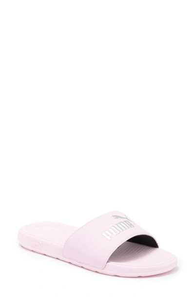 Puma Cool Cat 2.0 Slide Sandal In Whisp Of Pink- Silver