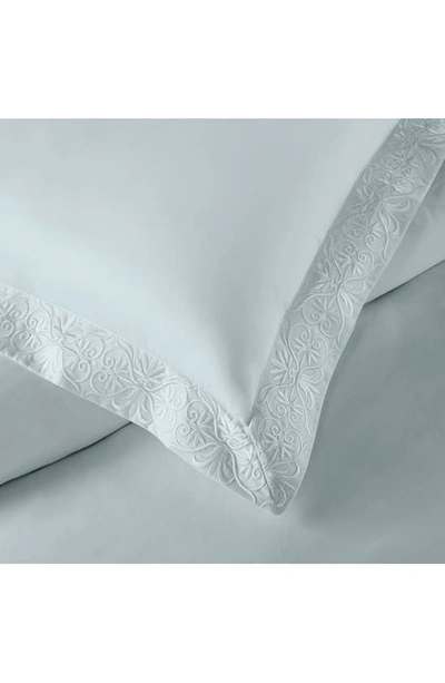 Pure Parima Ariane Embroidered 100% Cotton Duvet Cover Set In Spa