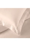 Pure Parima Ariane Embroidered 100% Cotton Duvet Cover Set In Soft Peach